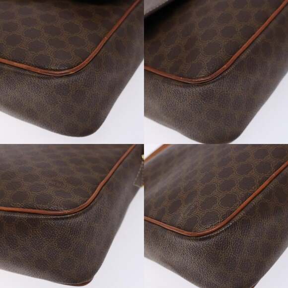 CELINE Macadam Canvas Shoulder Bag Pvc Leather Brown Gold - Picture 10 of 12